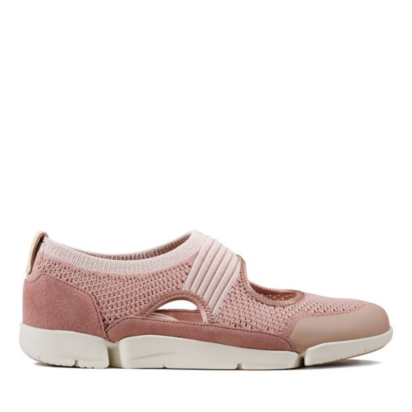 Clarks Womens Tri Tone Flat Shoes Mauve | CA-2179365